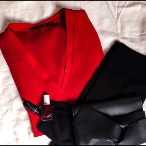 SOLD - GORGEOUS v-neck red top